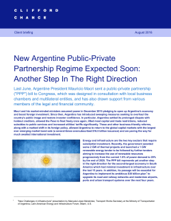 New Argentine Public-Private Partnership Regime Expected Soon