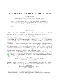 ON THE MONOTONICITY OF PERIMETER OF - cvgmt