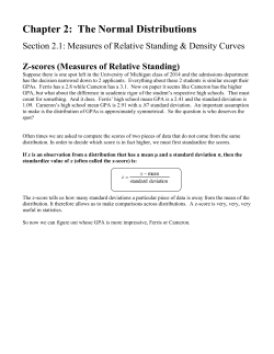 Chapter 2: The Normal Distributions