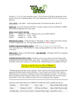 MOVE-IN: Set-up for the Boise Golf Show is Friday, February 6th