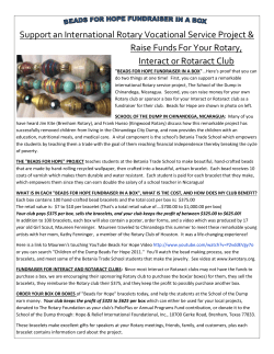 beads for hope fundraiser in a box information sheet