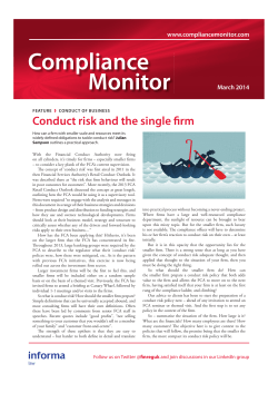 Conduct risk and the single firm