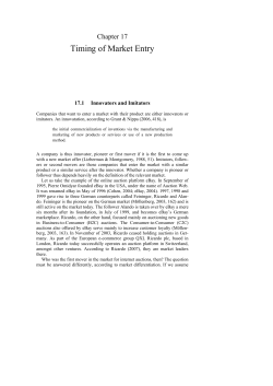 Timing of Market Entry - informationmarkets.org