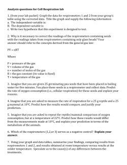 Analysis questions for Cell Respiration lab