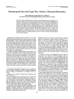 Reasoning the Fast and Frugal Way: Models of