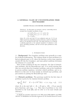 A GENERAL CLASS OF UNCONSTRAINED FREE BOUNDARIES 1