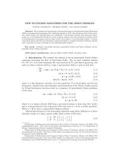 NEW MULTIGRID SMOOTHERS FOR THE OSEEN PROBLEM 1