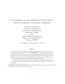Unprovability of Lower Bounds on the Circuit Size in Certain