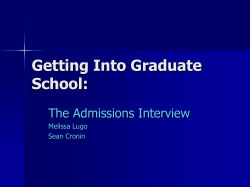 Getting Into Graduate School: