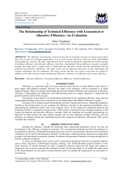 The Relationship of Technical Efficiency with