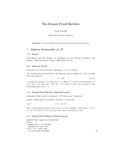 Ten Formal Proof Sketches