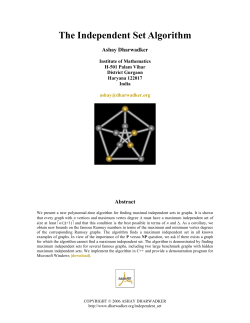 The Independent Set Algorithm