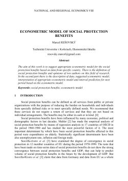 ECONOMETRIC MODEL OF SOCIAL PROTECTION BENEFITS
