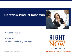 RightNow Product Roadmap Master