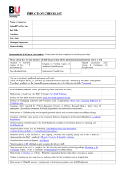 induction checklist - Bournemouth University Intranet
