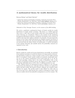 A mathematical theory for wealth distribution