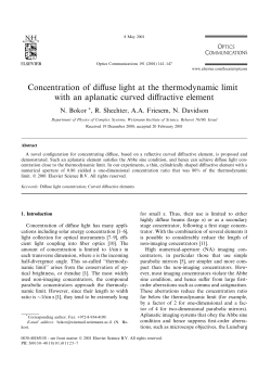 Concentration of diffuse light at the thermodynamic limit with an