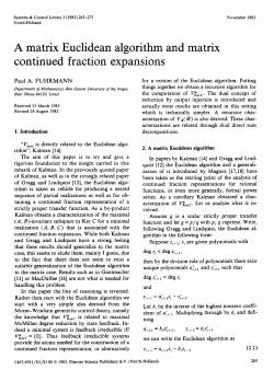 A matrix Euclidean algorithm and matrix continued