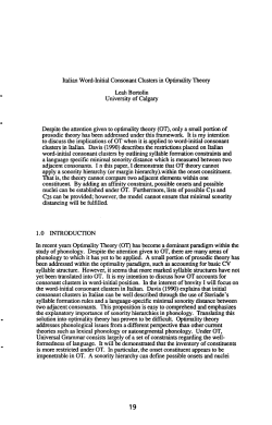 Italian Word-Initial Consonant Clusters in Optimality Theory Leah