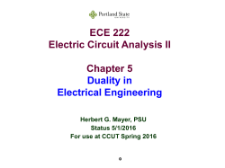 ECE 222 Electric Circuit Analysis II Chapter 5 Duality in Electrical