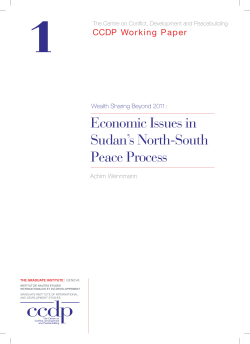 Economic Issues in Sudan`s North