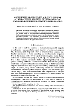on the existence, uniqueness, and finite element approximation of