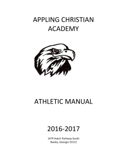 Athletic Manual - Appling Christian Academy