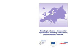 Selecting best value - A manual for organisations awarding