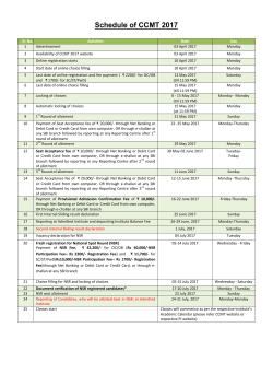 Schedule of CCMT 2017