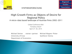 Looking for High Growth Firms - Regional Studies Association