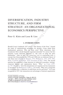 Diversification, industry structure, and firm strategy