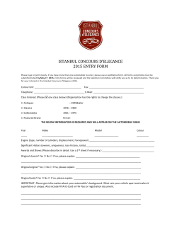 2013 entry form - Istanbul Concours Delegance