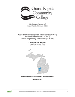 Recording Arts Technician Occupation Report