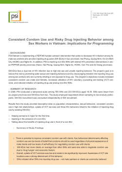 Consistent Condom Use and Risky Drug Injecting Behavior