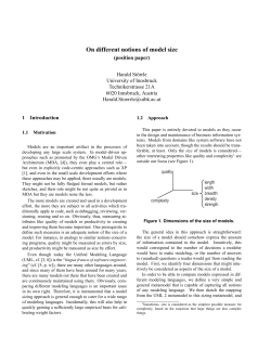 On different notions of model size