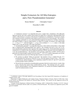 Simple Extractors for All Min-Entropies and a New Pseudorandom
