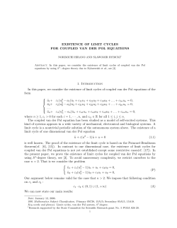 EXISTENCE OF LIMIT CYCLES FOR COUPLED VAN DER POL