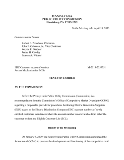 Tentative Order on EDC Customer Account Number Access