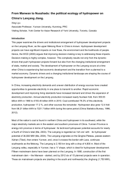 From Manwan to Nuozhadu: the political ecology of