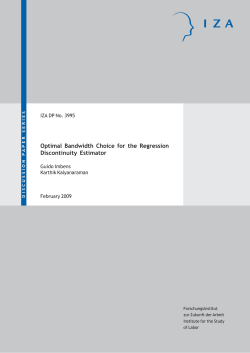 Optimal Bandwidth Choice for the Regression Discontinuity