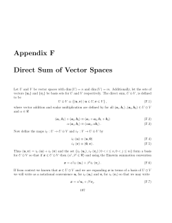 Appendix F Direct Sum of Vector Spaces