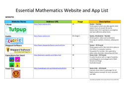 Essential Mathematics Website and App List