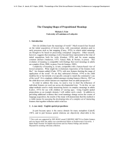The Changing Shape of Prepositional Meanings - UL