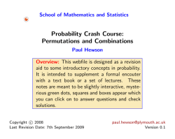 Probability Crash Course: Permutations and Combinations
