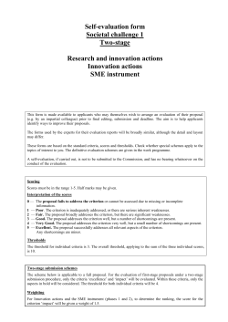 Self-evaluation form Societal challenge 1 Two
