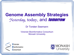 Genome Assembly Strategies - Victorian Bioinformatics Consortium