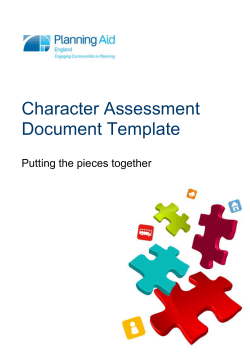 Character Assessment Template - Forum for Neighbourhood Planning