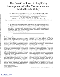 The Zero-Condition: A Simplifying Assumption in QALY