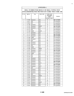 Roll No. Wise Result Of Skill Typing Test