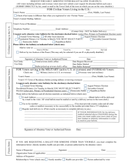 Absentee Ballot Request Form